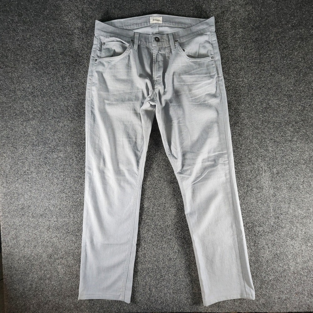 Hudson Blake Slim Straight Jeans Mens 32x29 Light Grey Zip‎ Fly Denim Casual